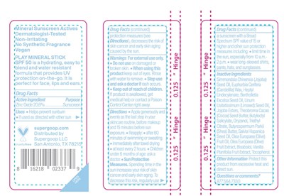Back Label (Play Mineral Stick Back Label)